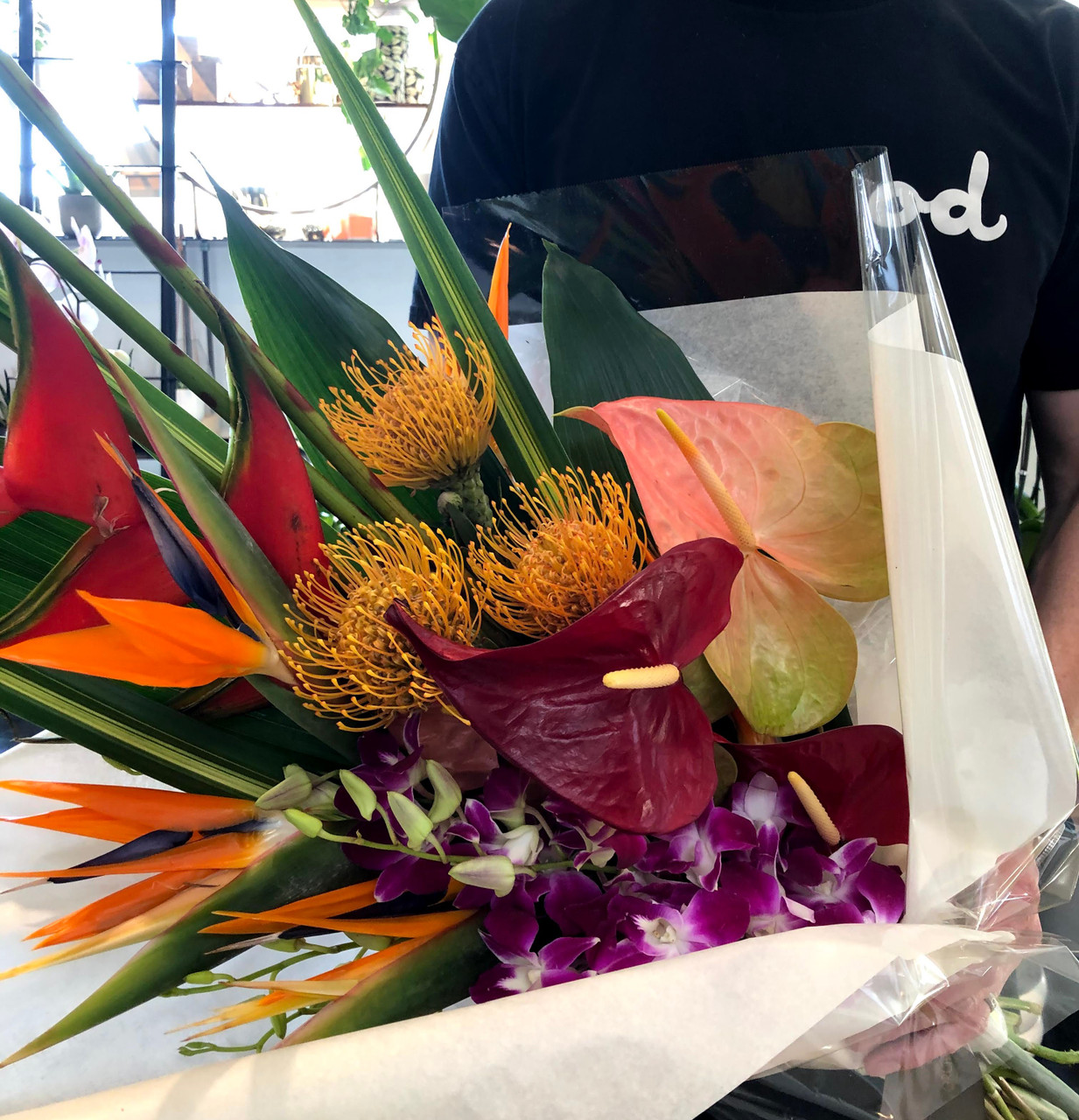 Tropical Wrapped Bouquet - Orchid Dynasty