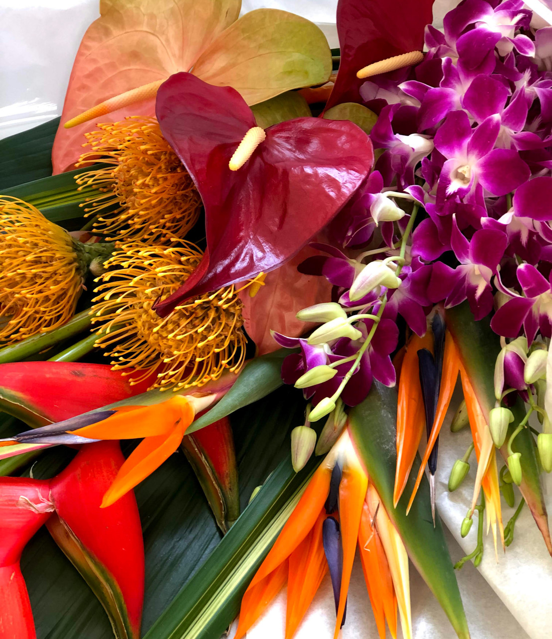 Tropical Wrapped Bouquet - Orchid Dynasty