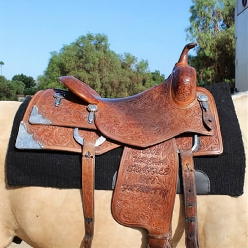 Professional's Choice Comfort Fit SMx Heavy Duty Air Ride Western Saddle Pad; Solid Black design under saddle.