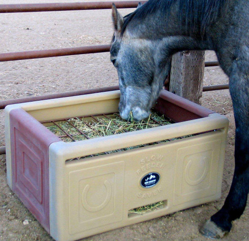 High Country Plastics Slow Feeder Saver Box is one of the best ways to keep your horse healthy by regulating feed the way Mother Nature designed the horse's digestive system to work.  Saves money by reducing feed waste and vet bills.