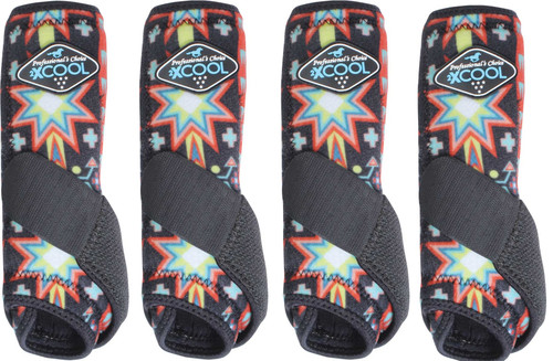 Professional's Choice Brrr 2XCOOL Sports Medicine Boot Value 4-PACK - Limited Edition Starburst Large.  Includes front and rear boots; bells not included but available for purchase separately.