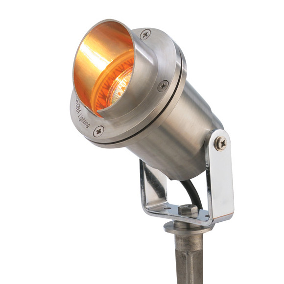 Corona CL-212 MR16 Stainless Steel Hooded Flood Light w/ Yoke