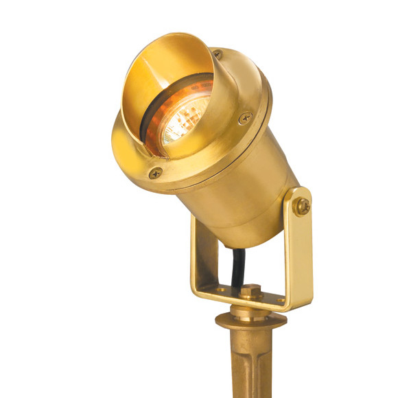Corona CL-512 MR16 Brass Hooded Flood Light w/ Yoke