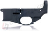 One Black AR15 80% Billet Lower Receiver With Fire/Safe Engravings From Left Side
