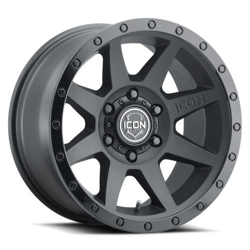 ICON Rebound 17x8.5 6x5.5 0mm Offset 4.75in BS 106.1mm Bore Double Black Wheel - 1817858347DB Photo - Primary