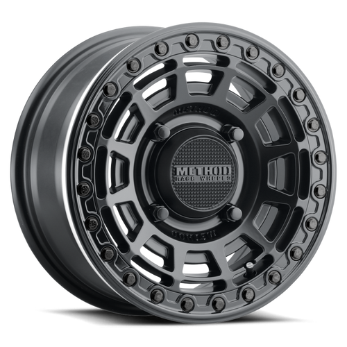 Method MR415 Beadlock 15x10 / 6+4/25mm Offset / 4x136 / 106 CB Matte Black Wheel - Gloss Black Ring - MR415510471064B Photo - Primary