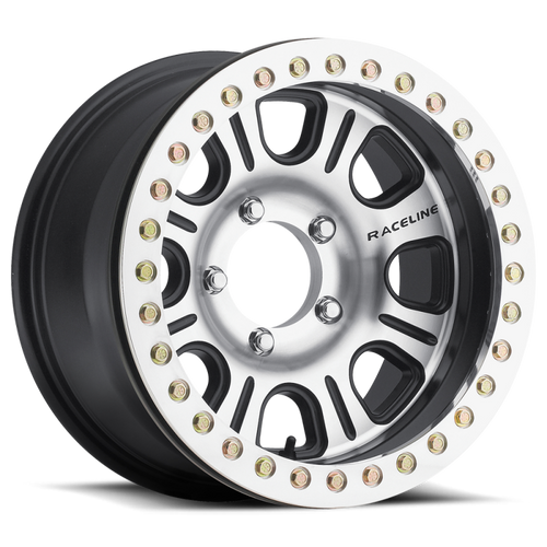 Raceline RT232 Monster 17x8.5in/5x127 BP/-19mm Offset/83.82mm Bore - Black & Machined Beadlock Wheel - RT232-78550-19 Photo - Primary