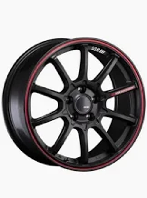 SSR GTV05 5x114.3 18x8.0 Offset 38 Flat Black w/ Red Line - T818800+3805GBR