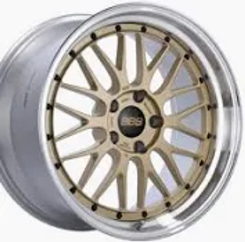 BBS LM 18x9.5 5x114.3 ET38 Gold Wheel -82mm PFS/Clip Required - LM115GL-GL