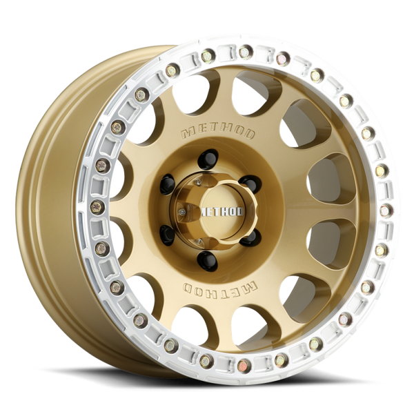 Method MR105 Beadlock 17x9 -38mm Offset 6x5.5 3.50in BS 108mm CB - Gold Wheel - MR10579060138B Photo - Primary