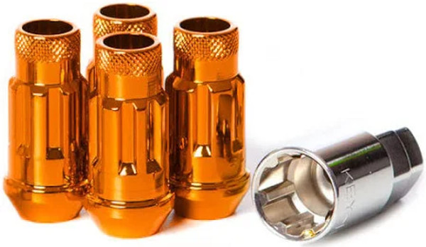 Wheel Mate Muteki SR48 Open End Locking Lug Nut Set of 4 - Orange M12x1.25 48mm - 32901O