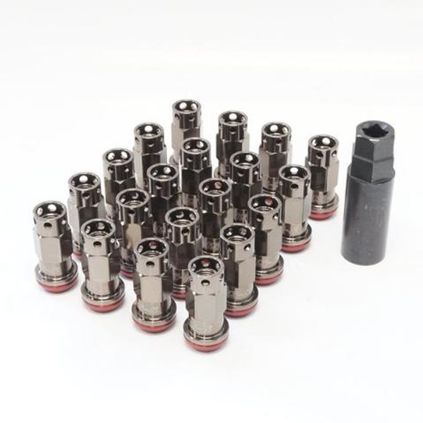 Wheel Mate Muteki SR45-S Lug Nut Kit 12x1.50 - Smoke Titanium w/ Red Washers - 32946T