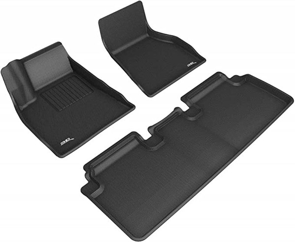3D MAXpider 2015-2020 Tesla Model S Kagu 1st & 2nd Row Floormats - Black - L1TL01301509