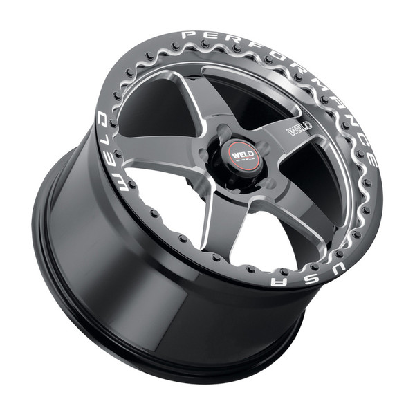 Weld S904 18X12 Ventura Drag Beadlock 5X120.65 ET55 BS8.7 Gloss Black MIL Dia 78.1 - S90482063P55 Photo - Primary