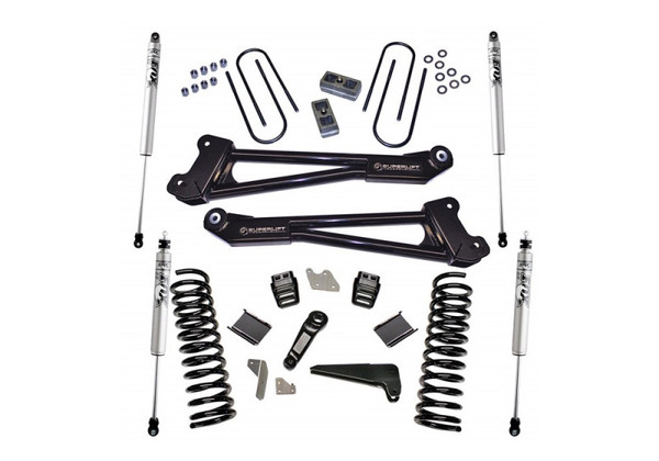 Superlift 13-18 Ram 3500 4WD Diesel 4in Lift Kit Replacement Radius Arms w/ Fox 2.0 Shocks - K144F Photo - Primary
