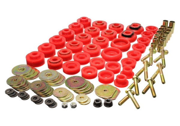 Energy Suspension 68-70 Chevrolet Biscayne/Bel Air/Caprice/Impala Body Mount Set w/ Hardware - Red - 3.4173R Photo - Primary