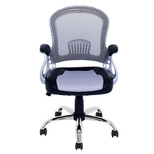 CorLiving - Workspace 5-Pointed Star Leatherette and Mesh Office Chair - Gray/Black