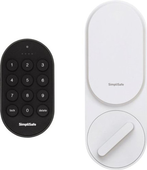 SimpliSafe - Smart Lock Wi-Fi compatible with PIN pad, app and Key Fob Access - Black - White