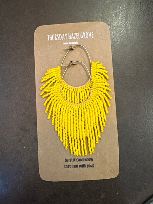 - Be Still -- Beaded Earrings -Canary
