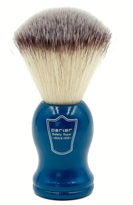 Parker Shave Brush -  Blue Handle Synthetic Bristle - BLSY