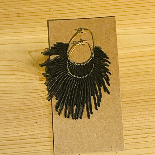 Be Still - Beaded Earrings -Black