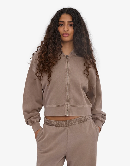 Organic Crop Zip Hoodie