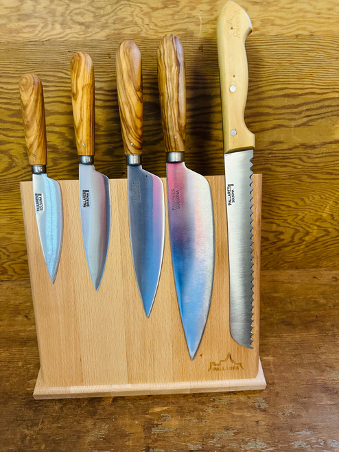 Pallares Knife  Rack and Set of 5  Stainless Knives