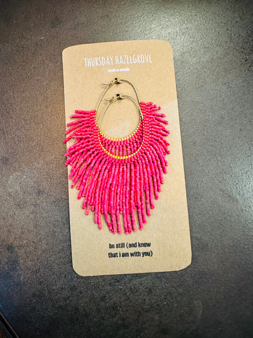 Be Still Beaded Earrings - Magenta