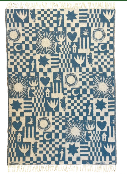 Moomin Play 80 Years Blanket Denim Blue