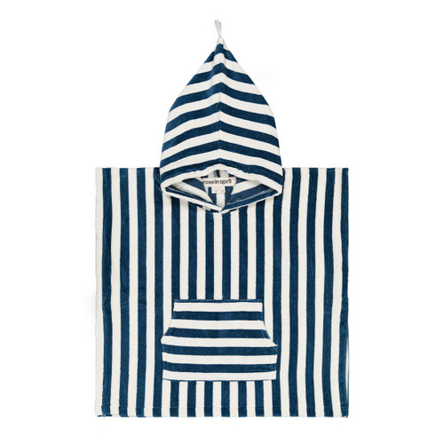 KIDS PONCHO SUZON STRIPES BLUE MIDNIGHT: MIDNIGHT BLUE / M 4/6 YEARS