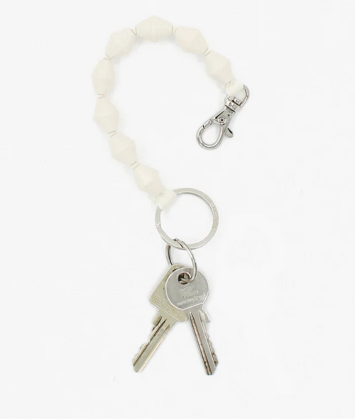 Perlen Keychain - zickzack- short opal