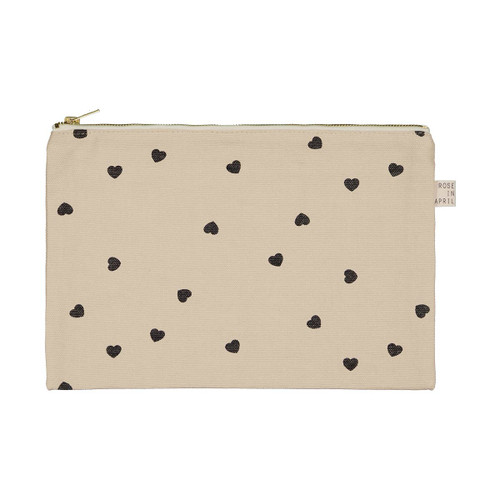 LILI FLAT POUCH HEART SAND: SAND / HEART