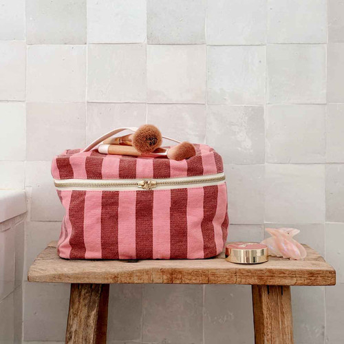 VANITY CASE OONA STRIPES BRICK / PINK