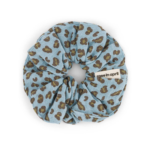 SCRUNCHIE MINI LEOPARD SKY BLUE