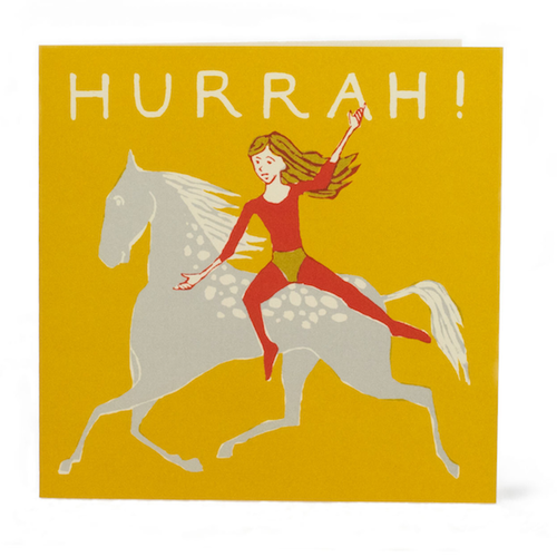 Large Square Card Bareback Rider Hurrah