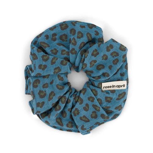 SCRUNCHIE MINI LEOPARD BLUE JEAN