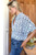 mandarin collar top - etoile vine indigo organic