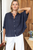 Mandarin Collar Top - Midnight Seersucker Organic Top product