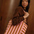ELISABETH TOTE BAG STRIPES CARAMEL / STRAWBERRY