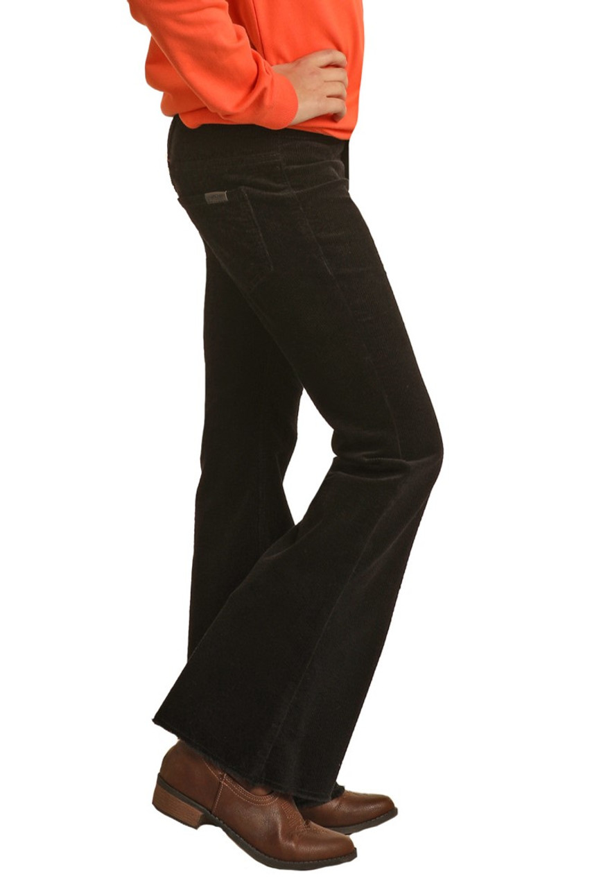 Girls' Mid Rise Extra Stretch Flare Jeans in Black