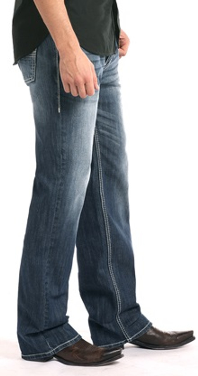 Men's Relaxed Fit Stretch Double Barrel Straight Leg Jeans - Rock and ...