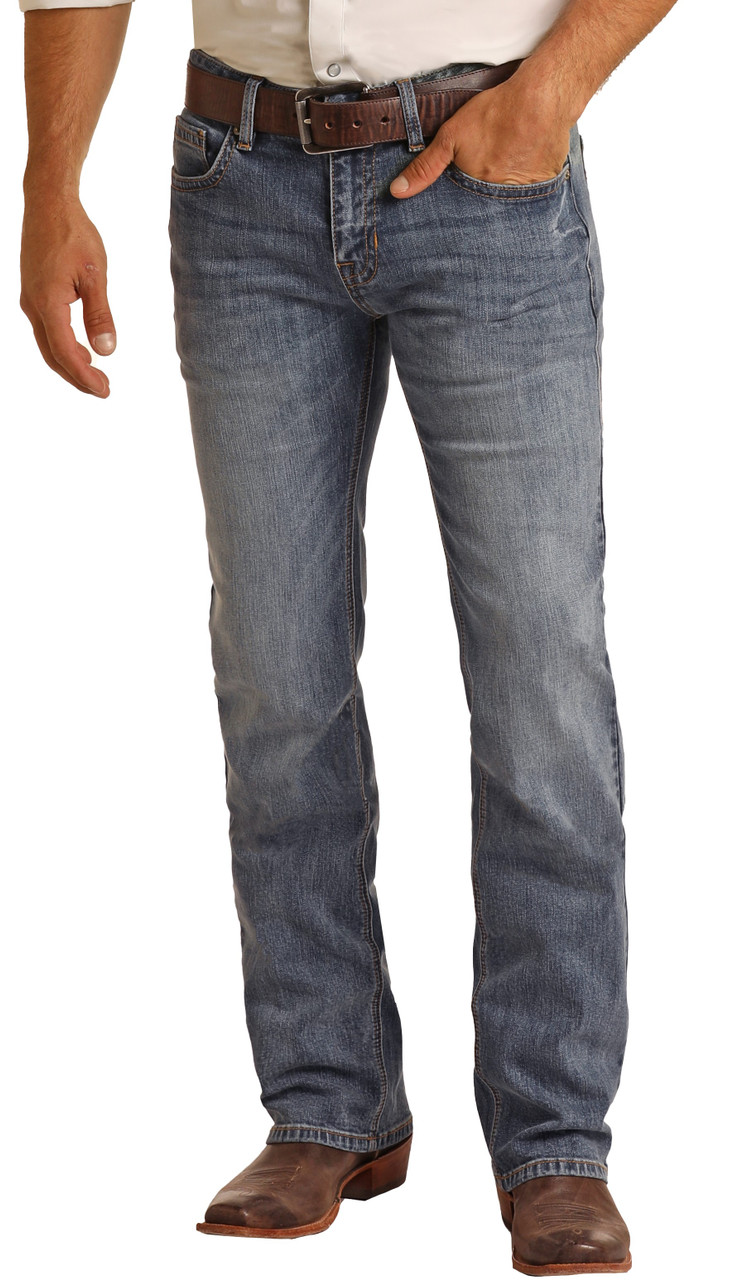Men's Vintage '46 Regular Fit Big V Stretch Straight Bootcut Jeans ...