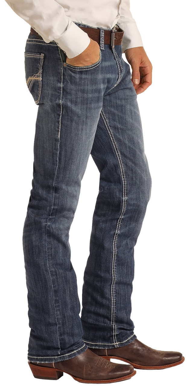 Verbinding Altijd Besluit Men's Slim Fit Stretch Large V Straight Bootcut Jeans | Rock and Roll Denim
