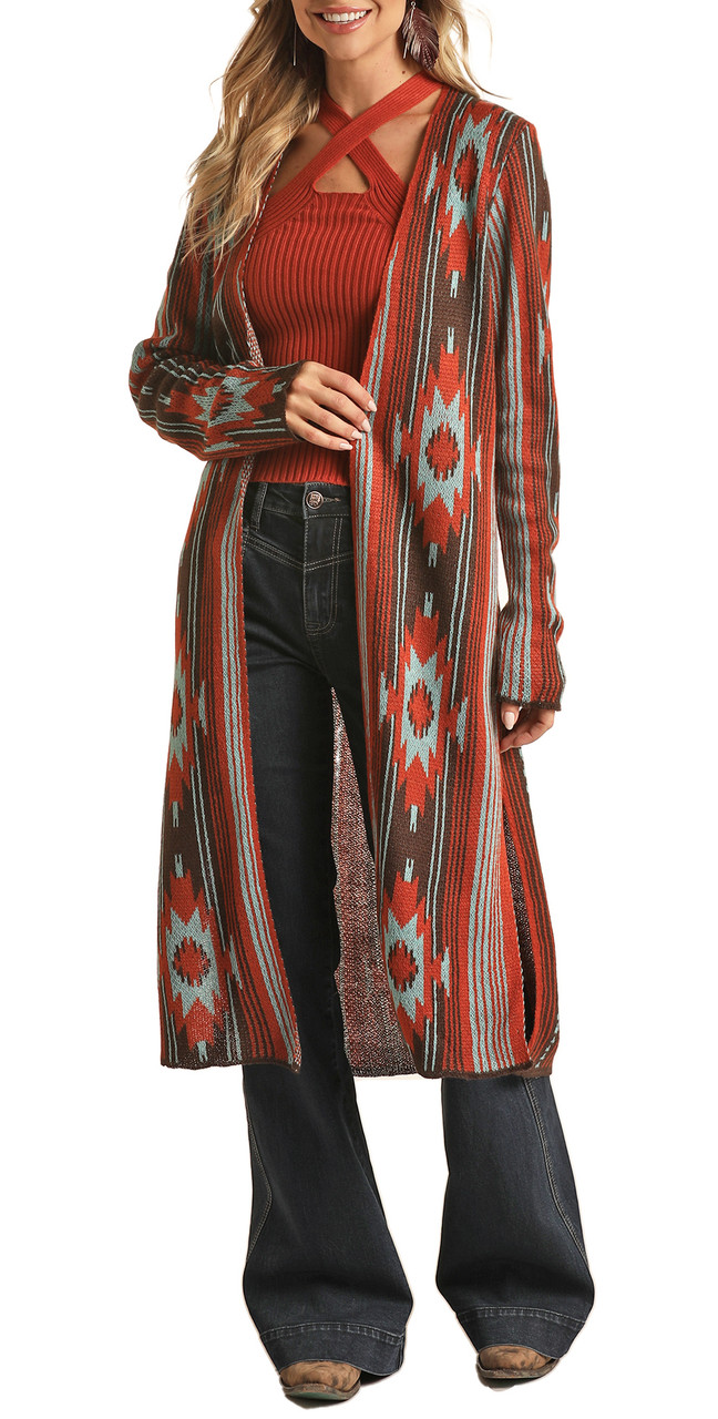 Plus Size Geo Print Duster Cardigan curated on LTK  Aztec cardigan outfit, Aztec  cardigan, Blanket cardigan