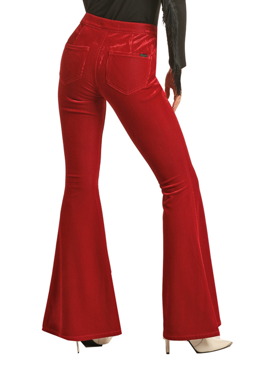ROCK&ROLL Red/Black Aztec Flare Jeans –