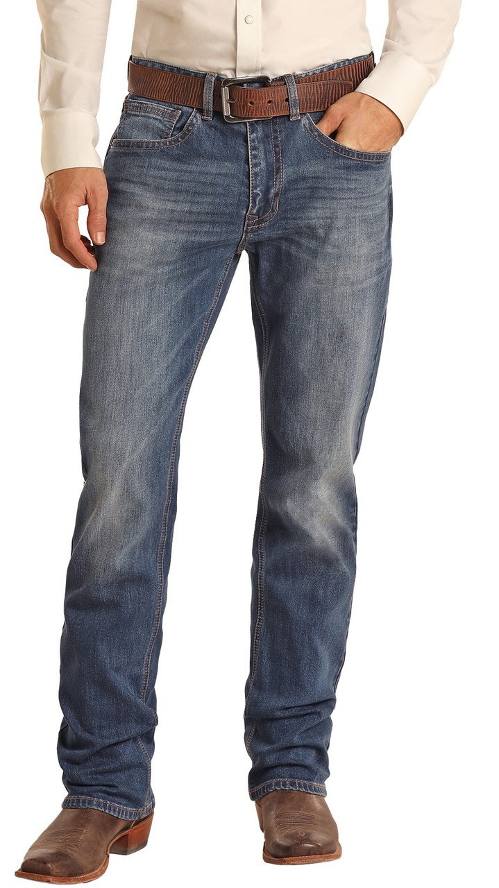Men's Vintage '46 Relaxed Fit Stretch Medium Wash Stackable Bootcut ...