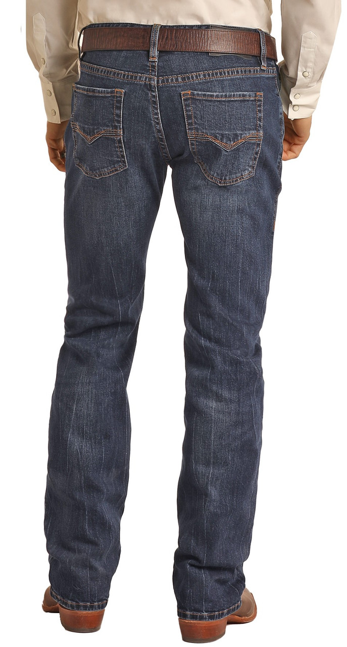 Men's Vintage '46 Regular Fit Stretch Small V Straight Bootcut Jeans ...