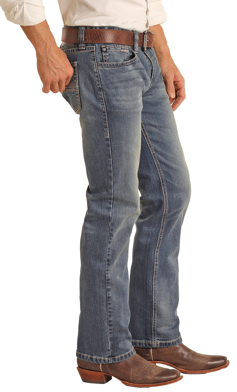 hoofdstad helikopter Eigenwijs Men's Slim Fit Stretch Horizontal Stitch Straight Bootcut Jeans | Rock and  Roll Denim