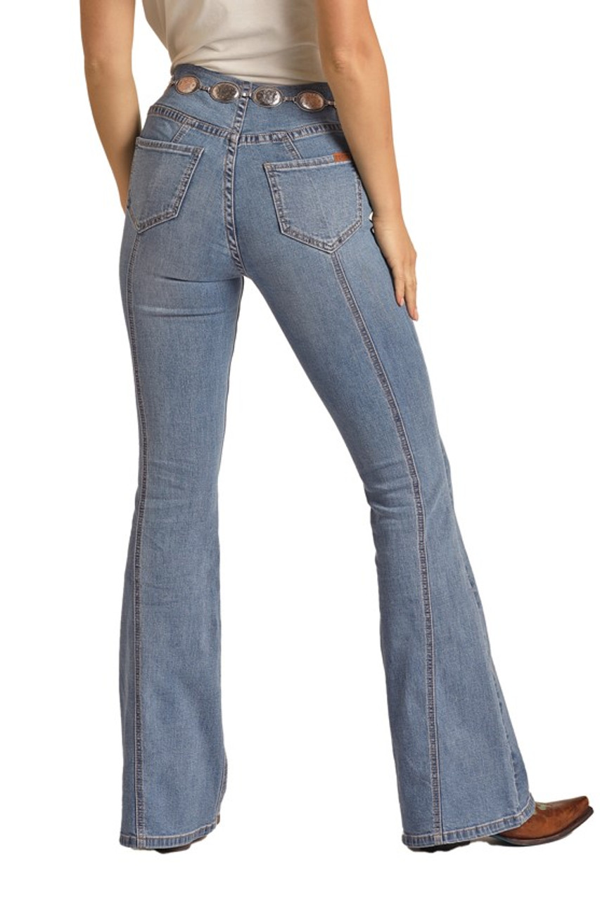 Women's High Rise Extra Stretch Pull On Flare Jeans - Medium Vintage ...