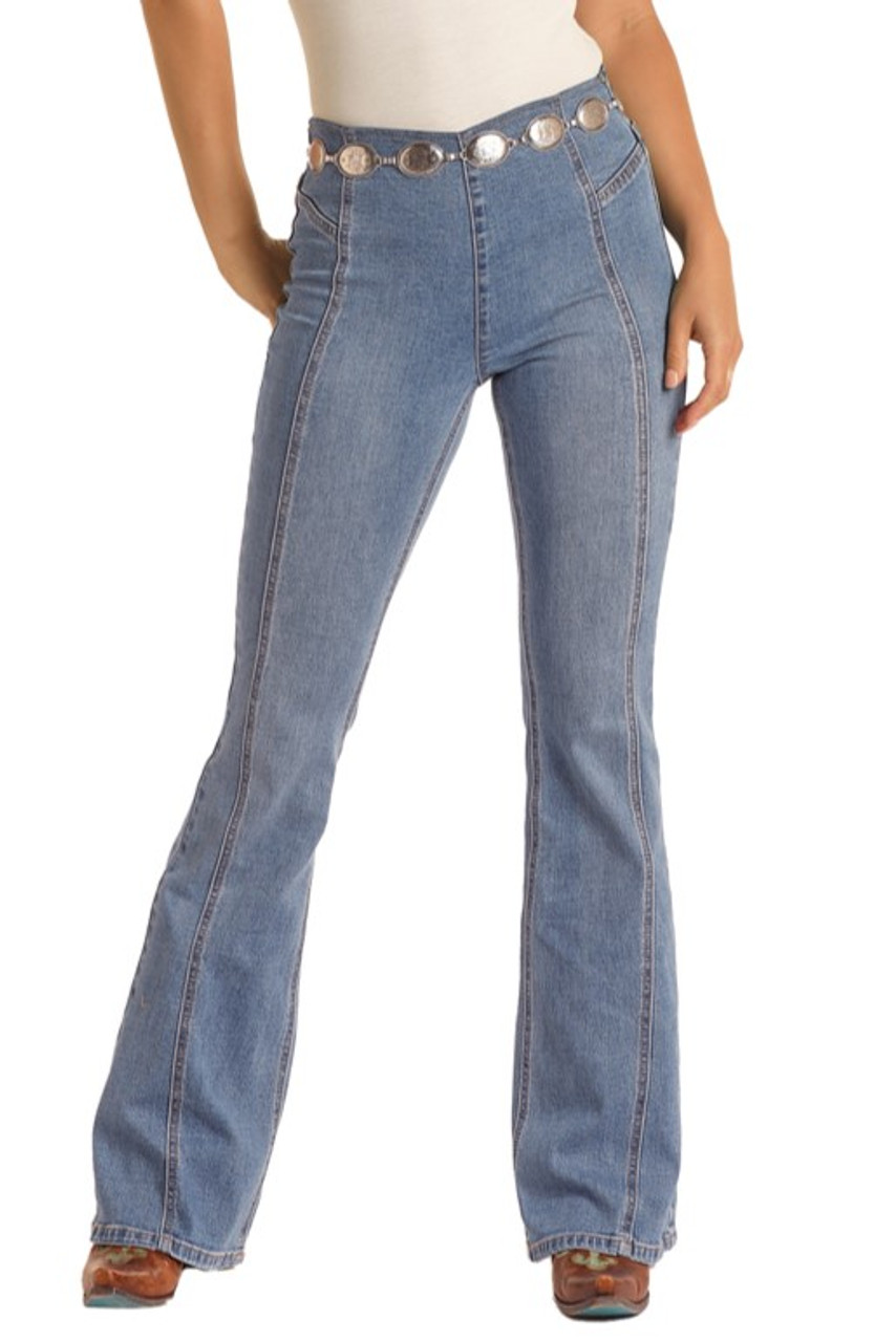 Women's High Rise Extra Stretch Pull On Flare Jeans - Medium Vintage ...